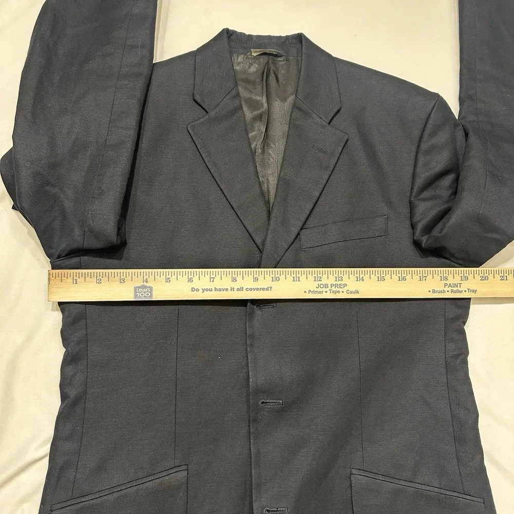 Banana Republic Navy Linen Cotton Blazer Mens 38S Tailored 2‎ Button Sport Coat